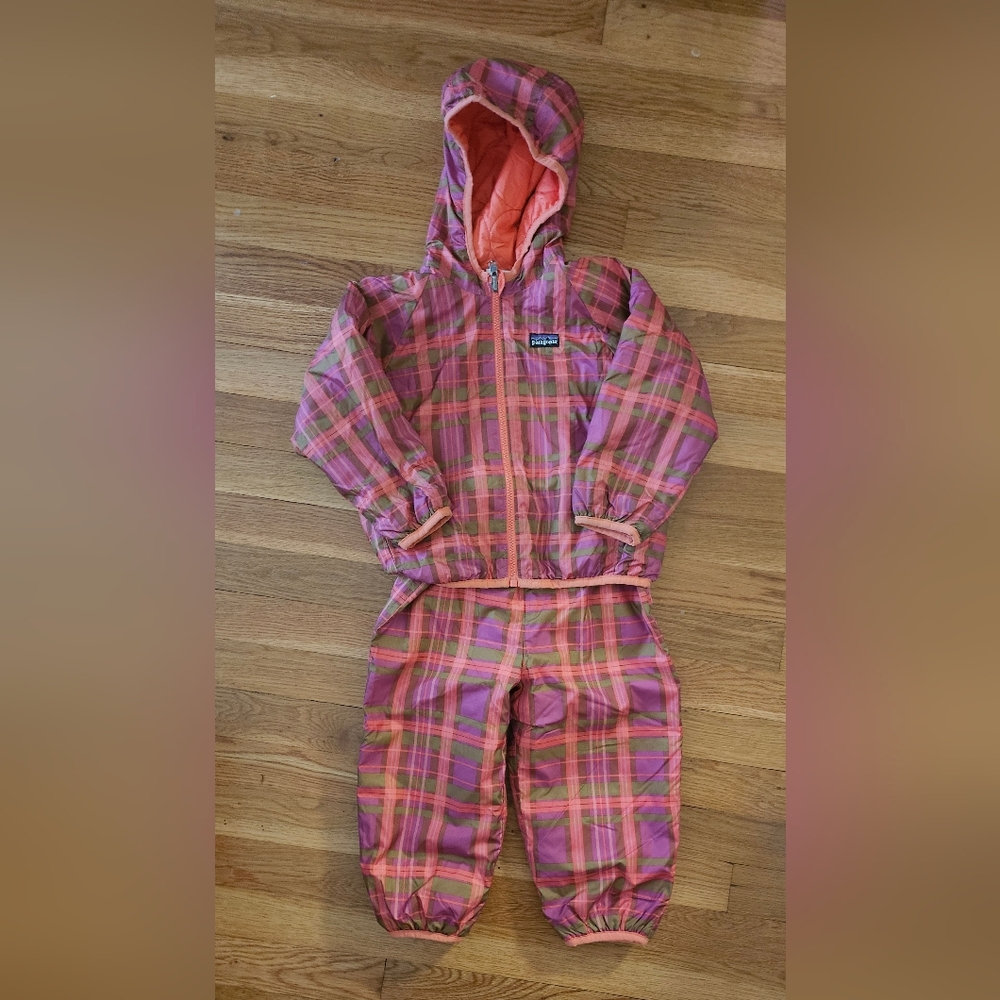 Patagonia Baby Puffball Jacket&Pants - Pink and Orange(Coral), size 3T